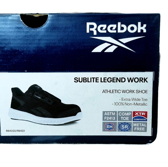 Reebok Work RB423 Womens Sublite Legend Athletic Work Shoe 8.5M Black White NWB - Picture 3 of 11